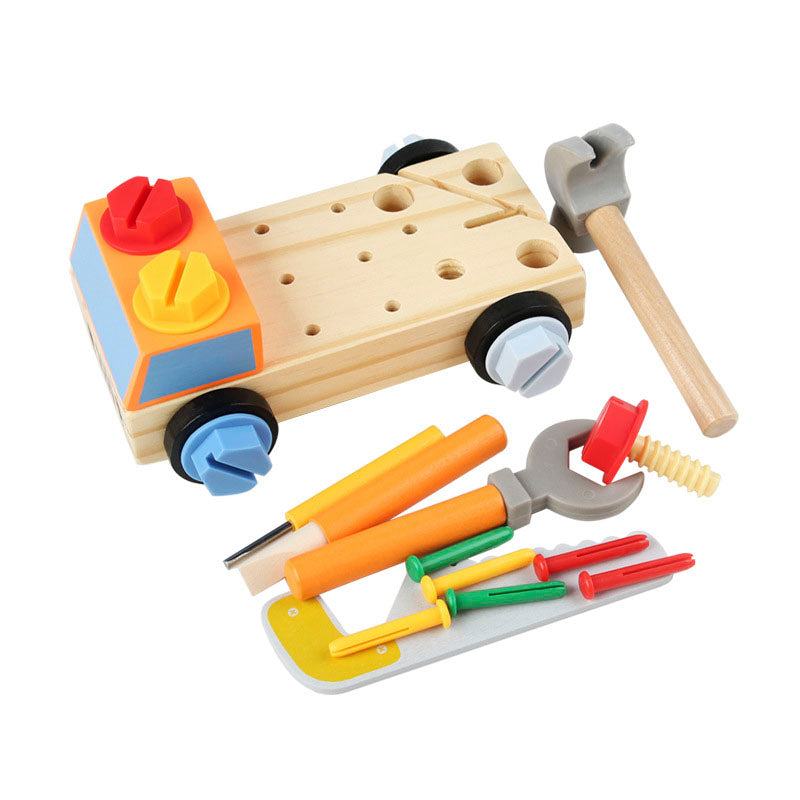 Wooden Children's Assembly Toolbox Simulation Toy Set