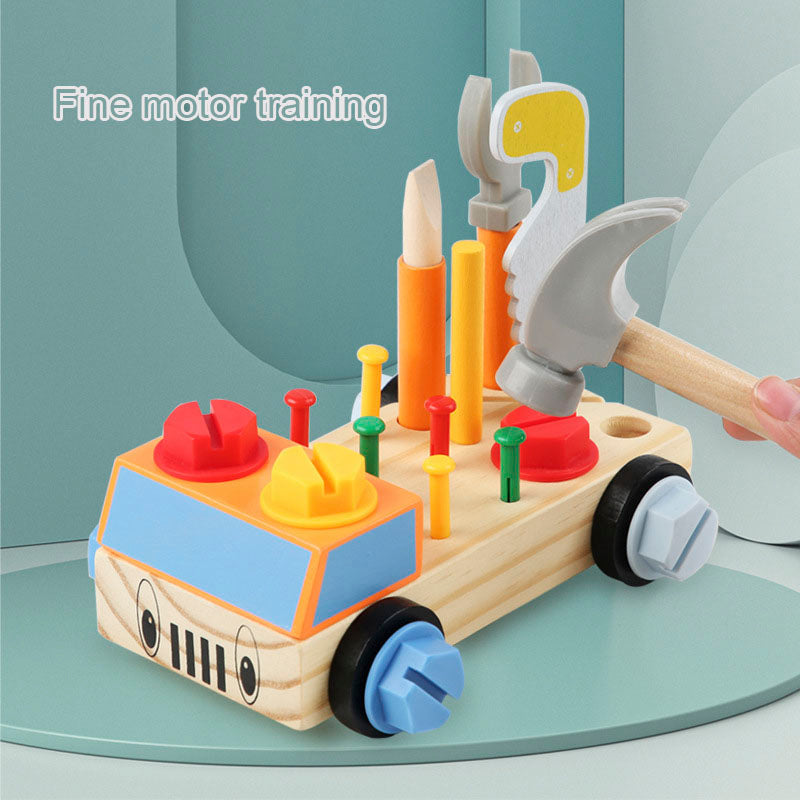 Wooden Children's Assembly Toolbox Simulation Toy Set