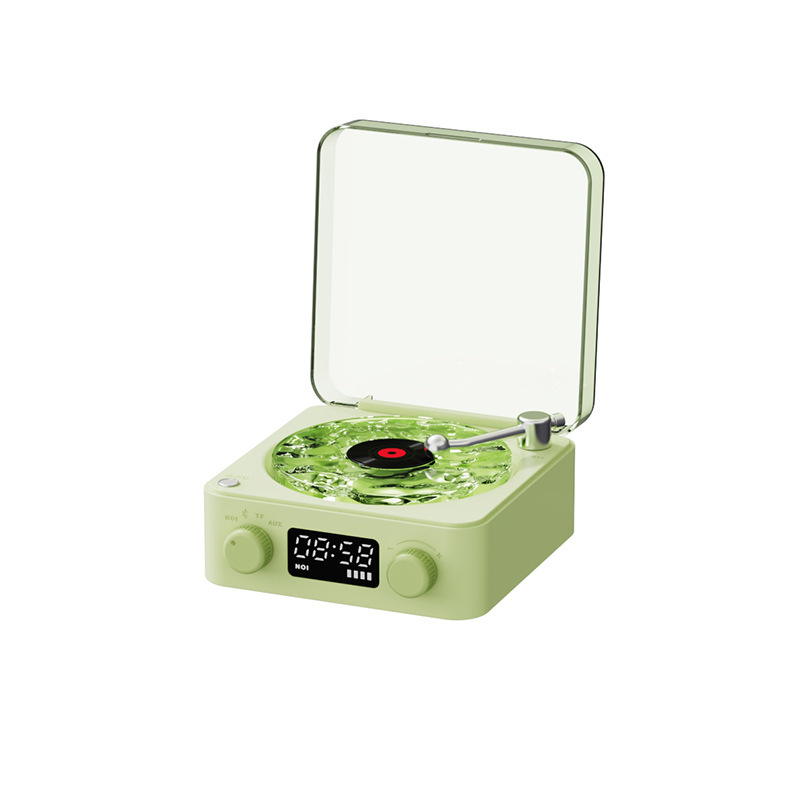 Retro Bluetooth Turntable Speaker with RGB Projection
