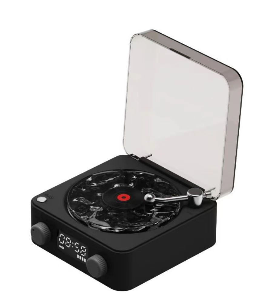 Retro Bluetooth Turntable Speaker with RGB Projection