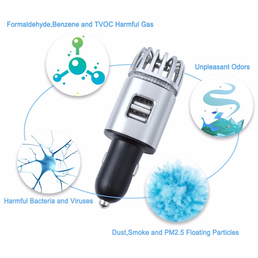 Car Ionizer Air Purifier with Charger