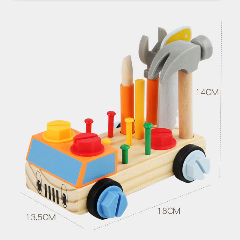 Wooden Children's Assembly Toolbox Simulation Toy Set